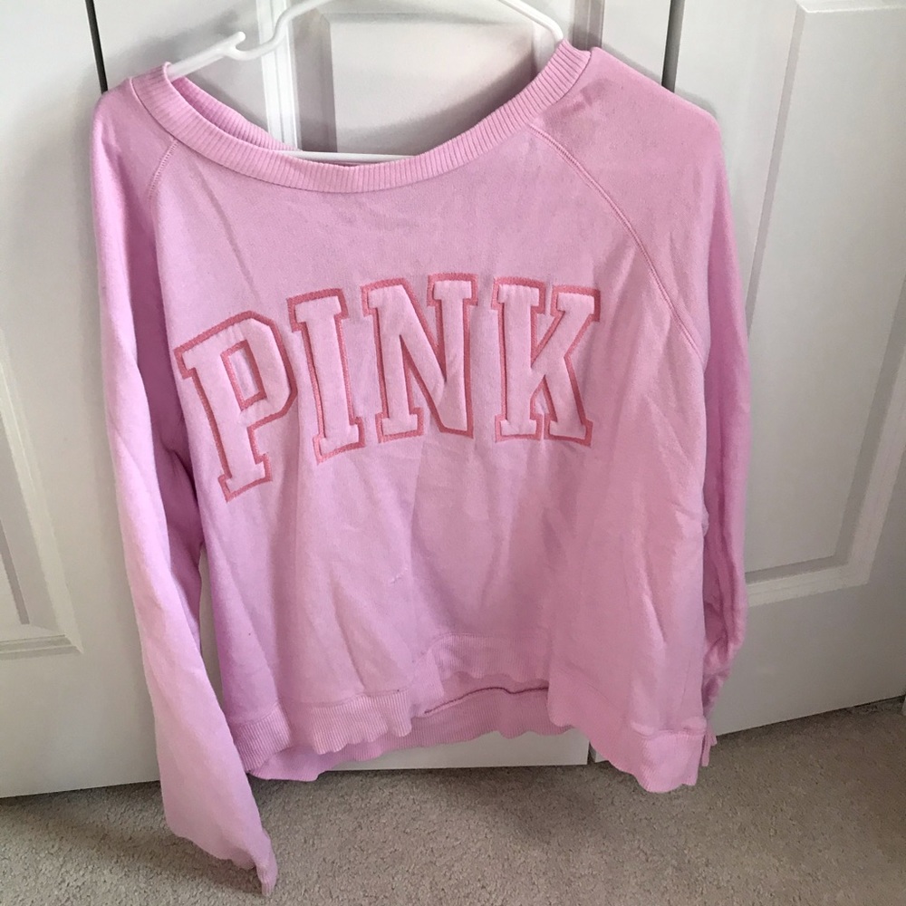 pink crew hoodie